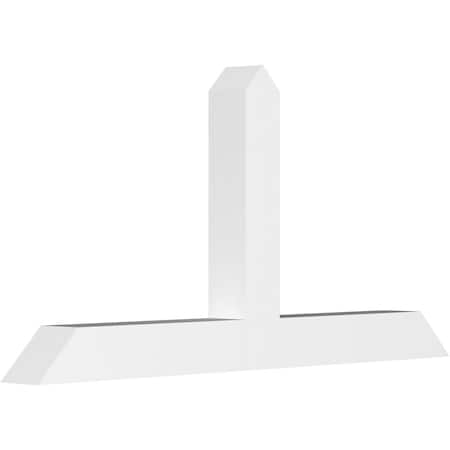 Ekena Millwork Portland Architectural Grade PVC Gable Bracket, 72"W x 36"H x 6"D x 6"F, 12/12 Pitch GBP072X36X0606POR00